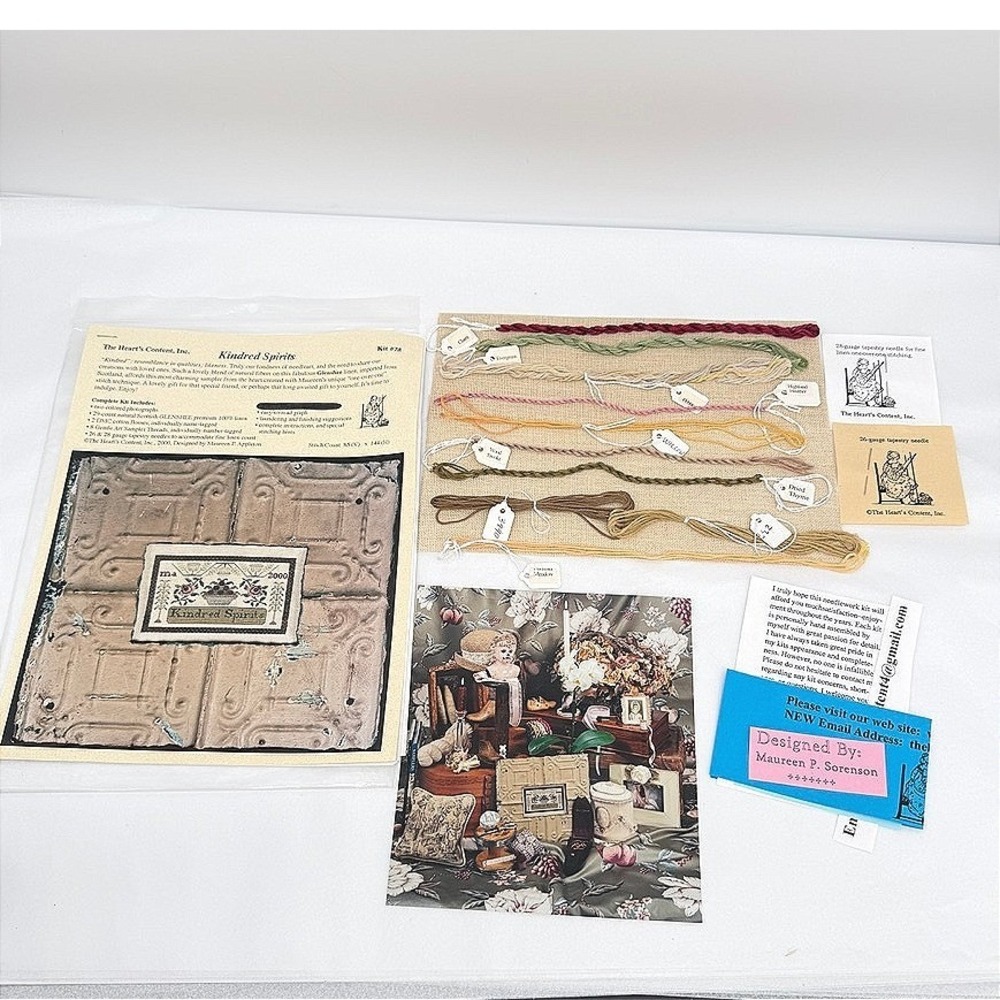 The Hearts Content Kindred Spirits Cross Stitch Sampler Kit #78 Floral Craft Kit